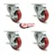 Service Caster Tool Box Caster Wheel Set 3.5'' Red Polyurethane Swivel Casters, 4PK TOOL-SCC-20S3514-PPUB-RED-TLB-4 - alternate 3